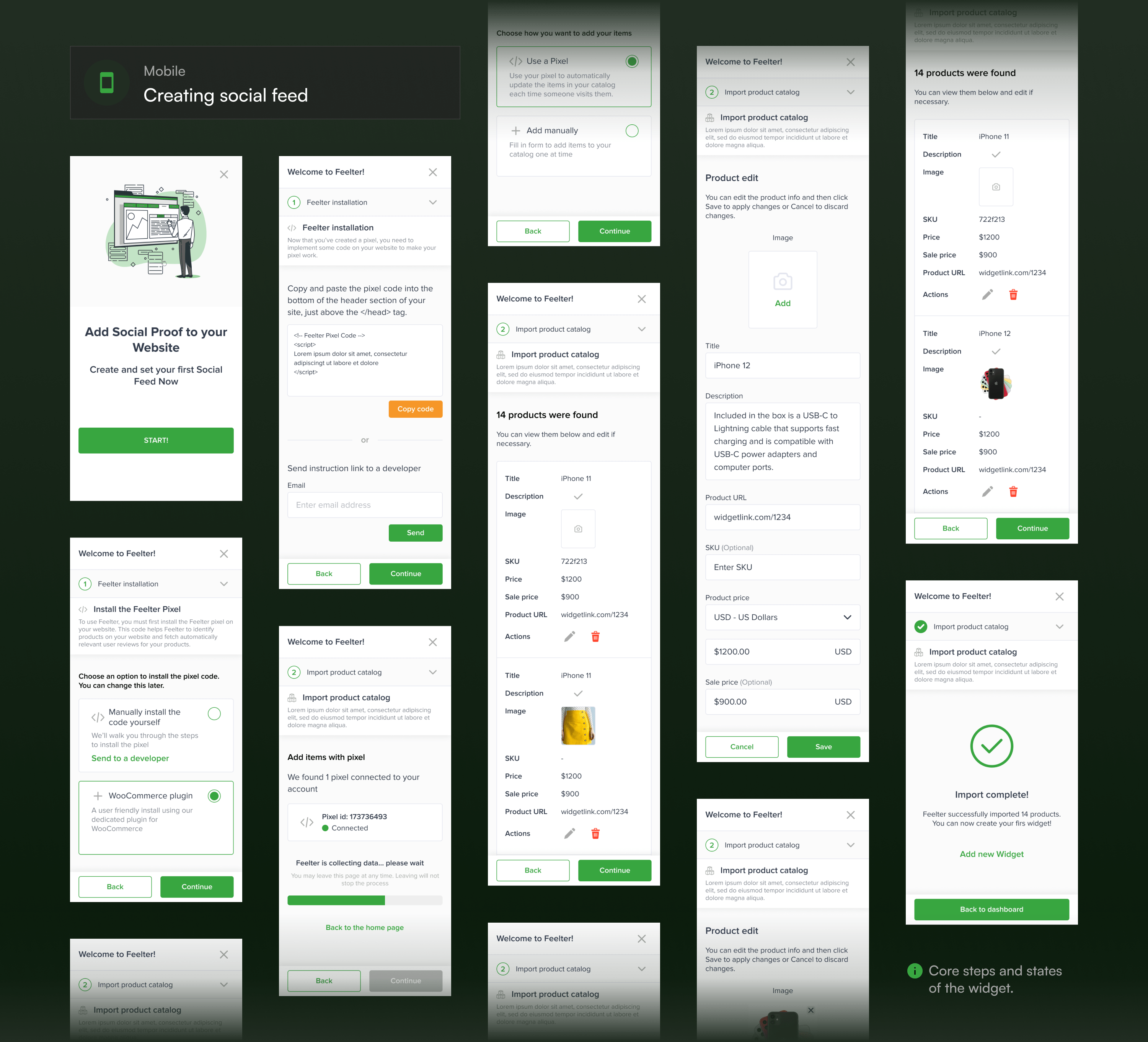 Mobile mockups